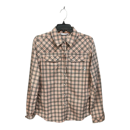 Blouse Long Sleeve By Clothes Mentor In Plaid Pattern, Size: M