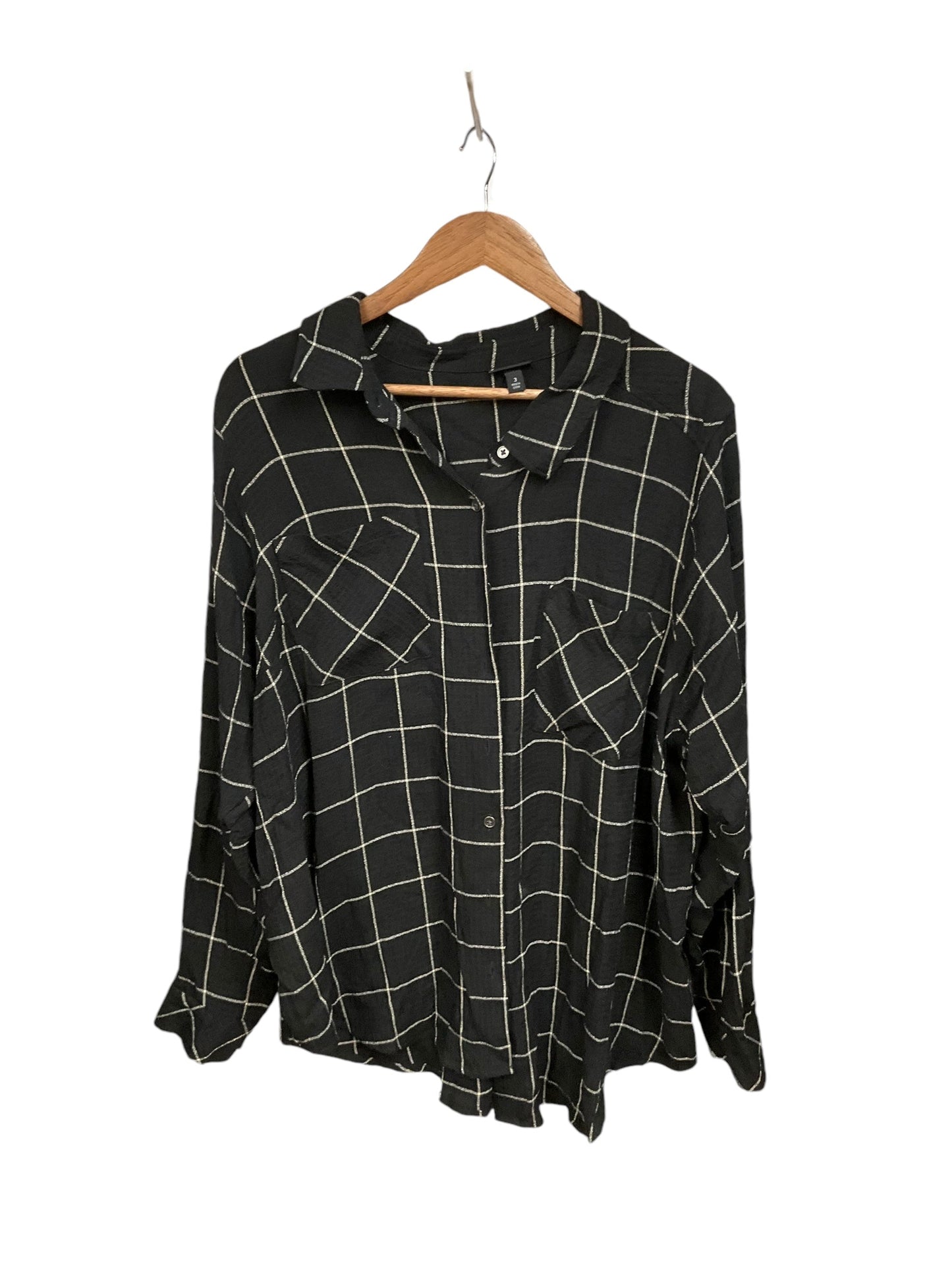 Blouse Long Sleeve By Torrid In Black, Size: 3x