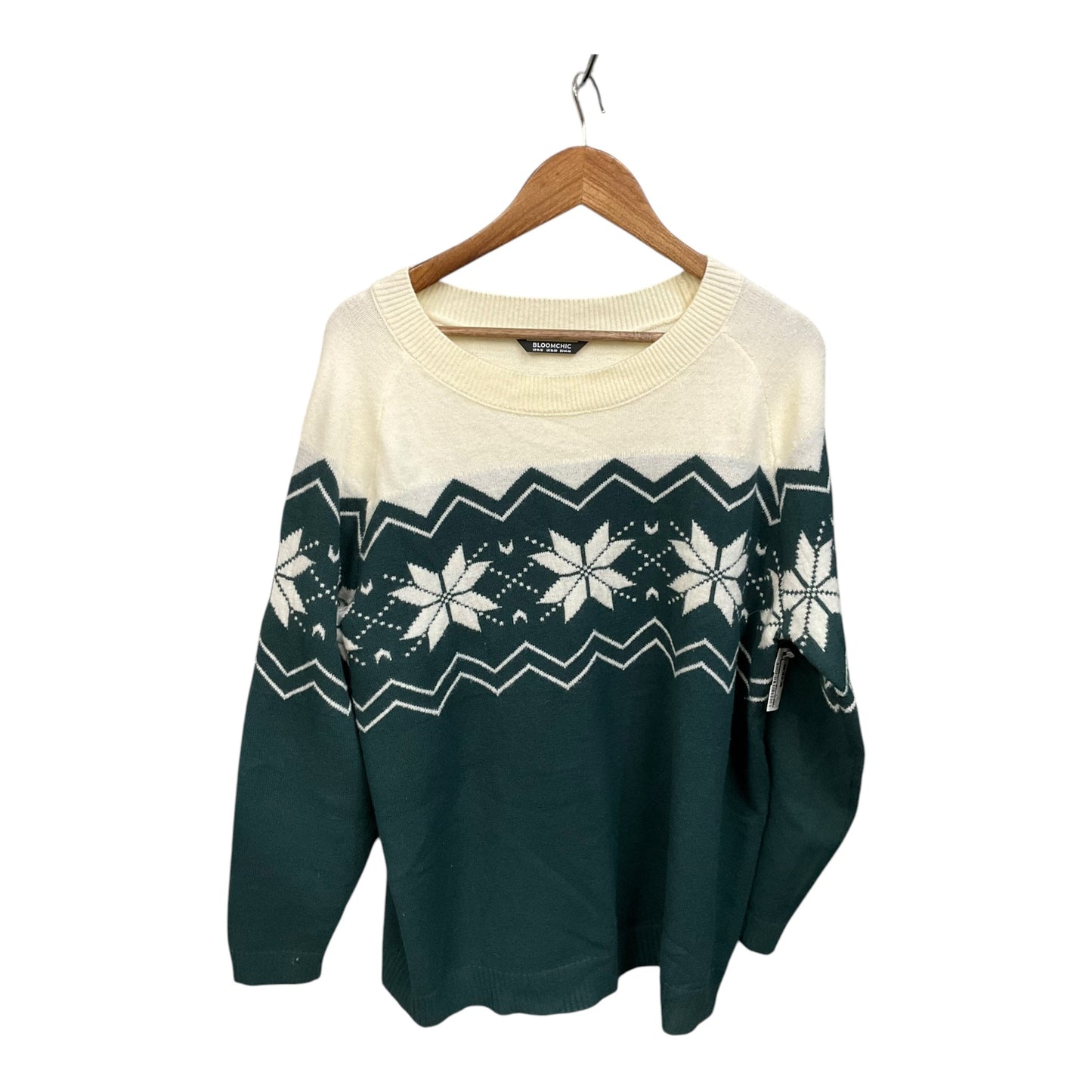 Sweater By Clothes Mentor In Green & White, Size: Xl