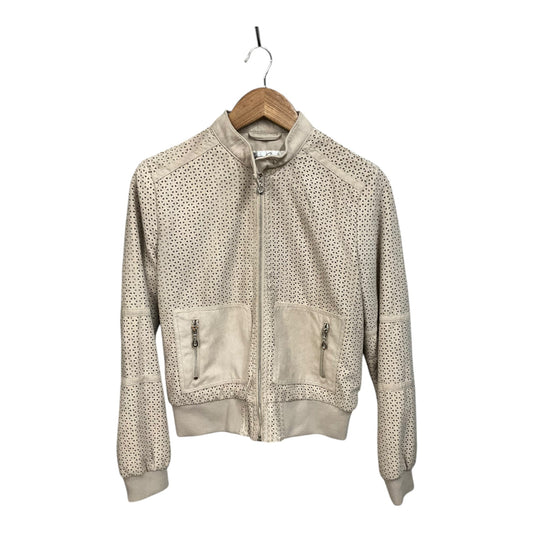 Jacket Moto By Kenneth Cole In Beige, Size: S