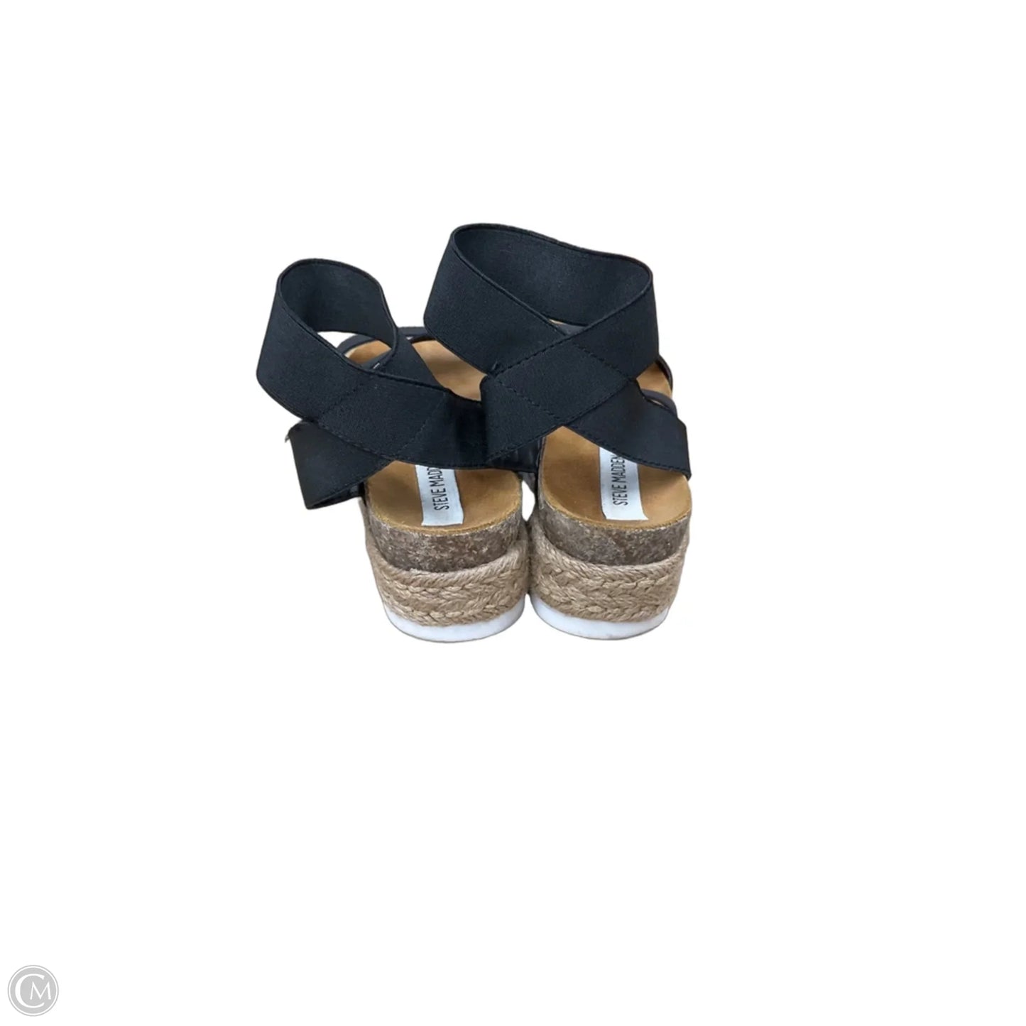 Sandals Heels Wedge By Steve Madden In Black, Size: 7