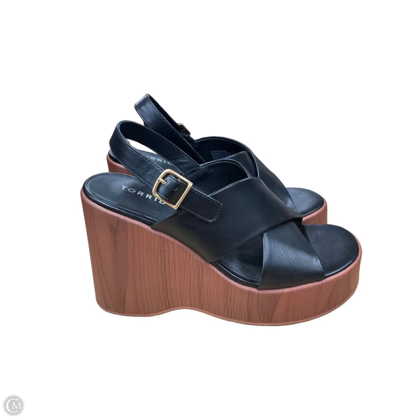 Shoes Heels Wedge By Torrid In Black, Size: 10