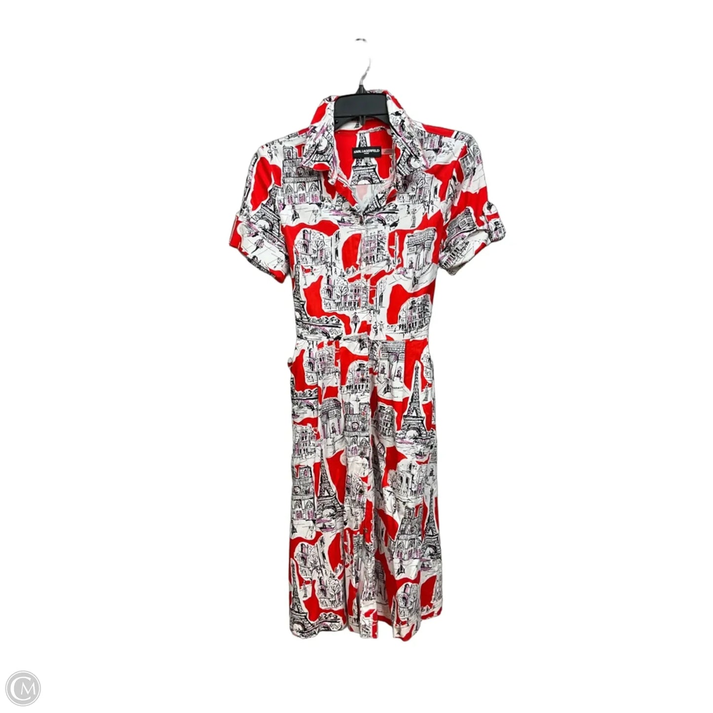 Dress Designer By Karl Lagerfeld In Red, Size: S