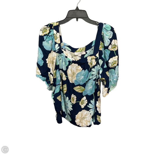 Top Short Sleeve By Loft In Floral Print, Size: Xl