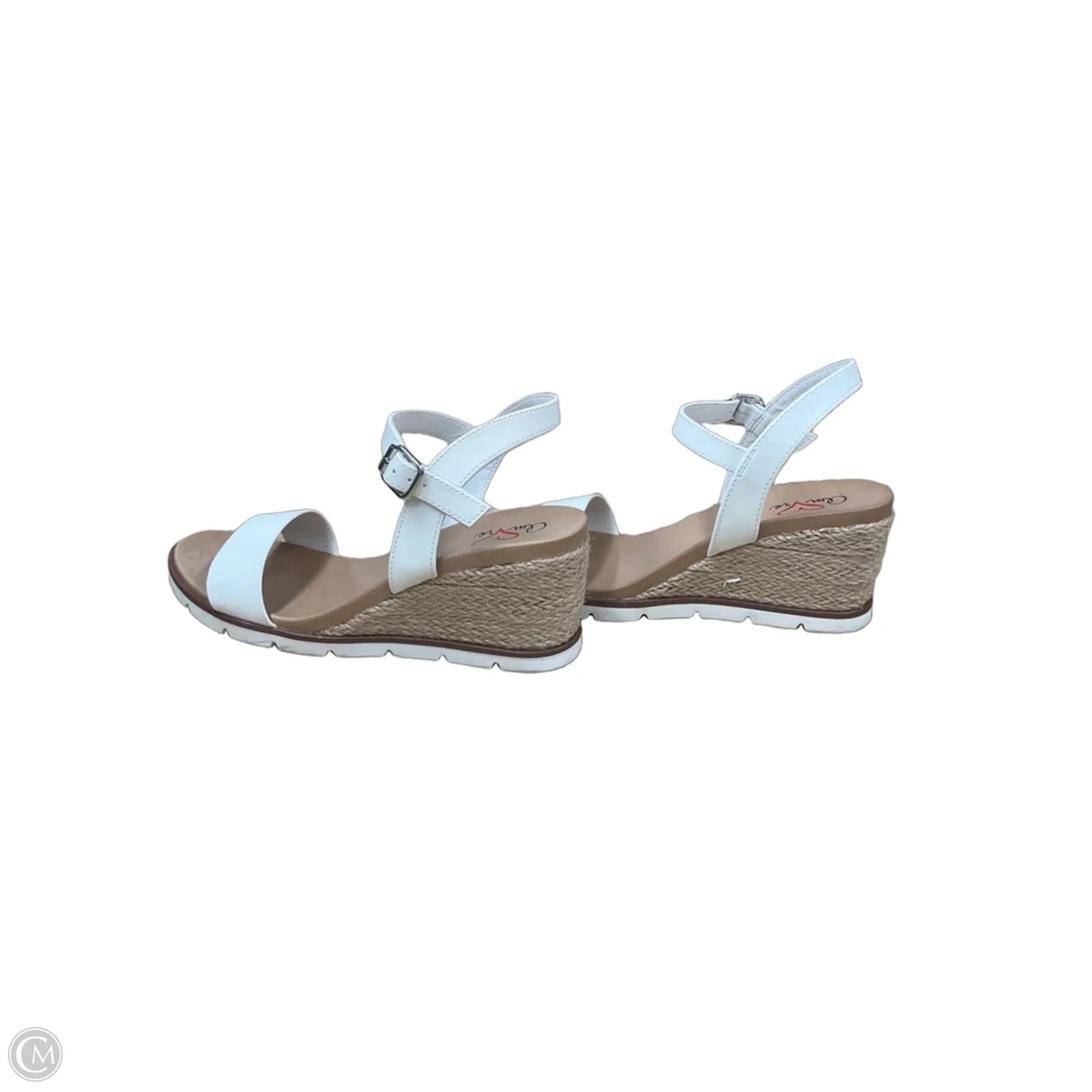 Sandals Heels Wedge By Clothes Mentor In White, Size: 9