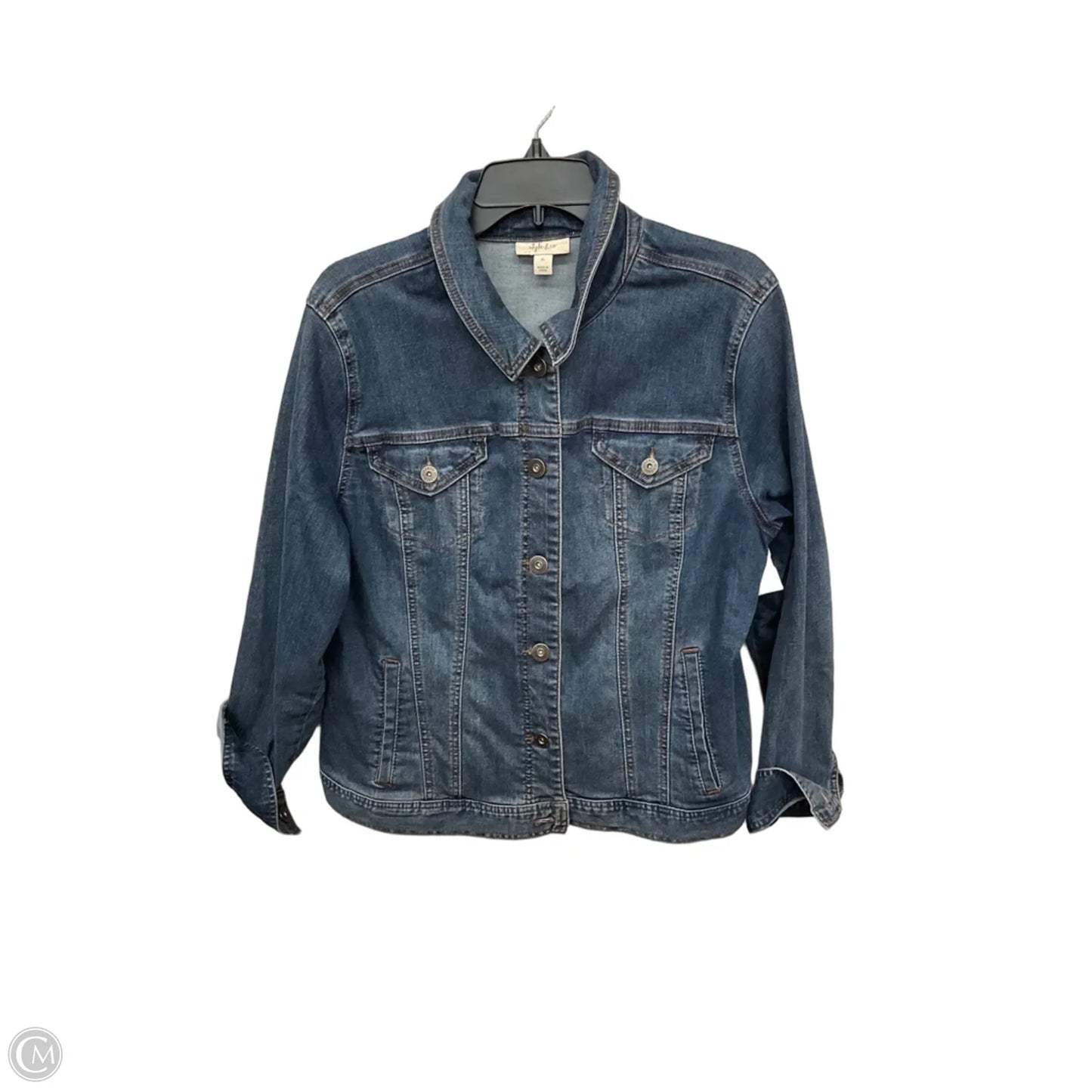 Jacket Denim By Style And Company In Blue Denim, Size: Xl