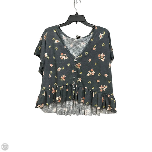 Top 2pc 3/4 Sleeve By True Craft In Floral Print, Size: L