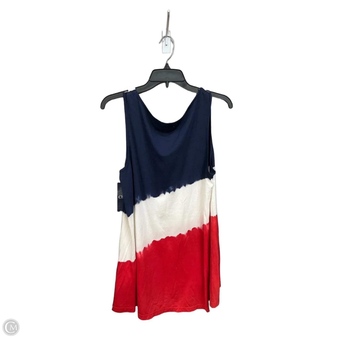 Tank Top By Chaps In Blue Red & White, Size: L