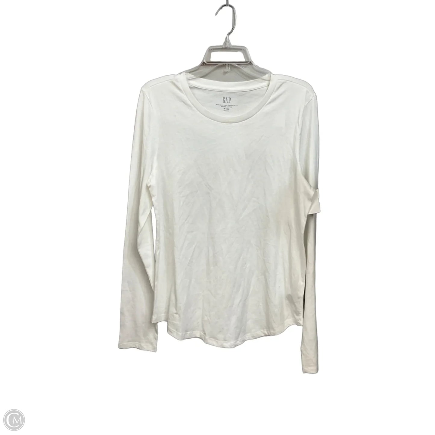 Top Long Sleeve By Gap In White, Size: M