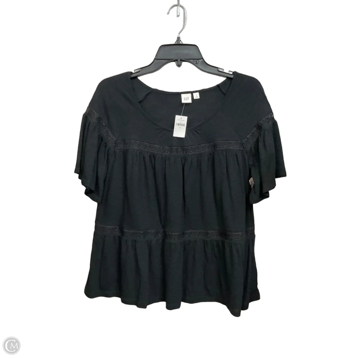 Top Short Sleeve By Gap In Black, Size: M