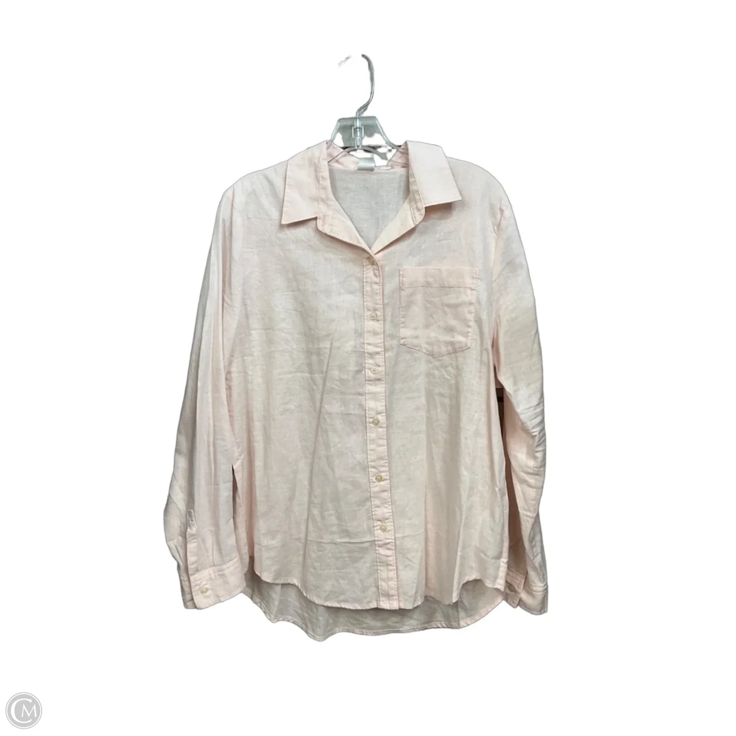 Blouse Long Sleeve By Gap In Pink, Size: M