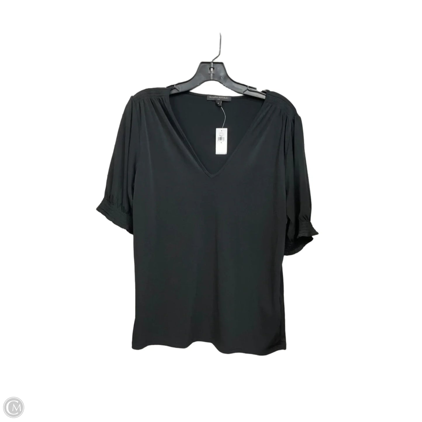 Top Short Sleeve By Banana Republic In Black, Size: M
