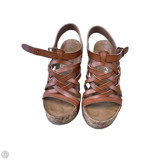 Sandals Heels Wedge By Blowfish In Brown, Size: 8.5