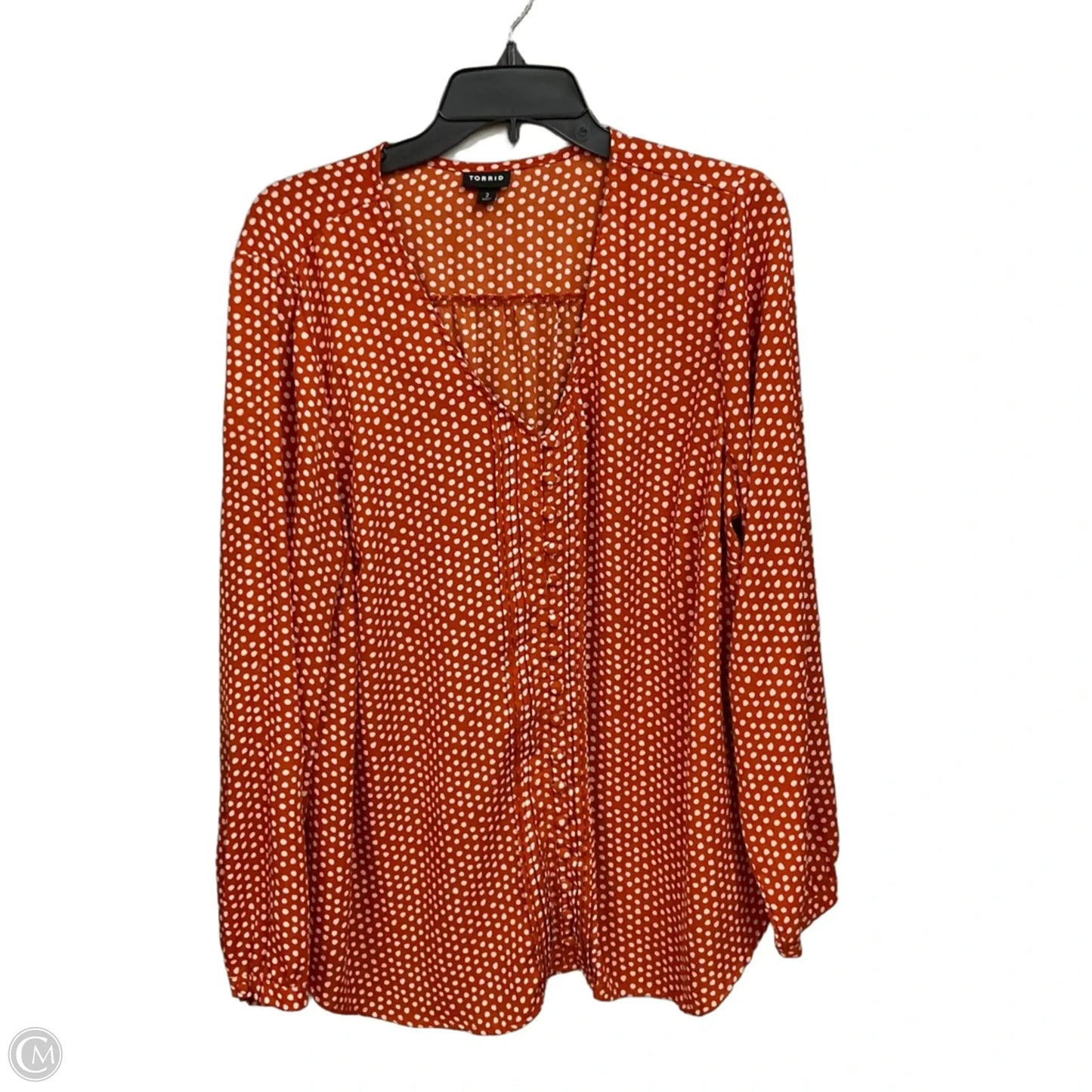 Blouse Long Sleeve By Torrid In Orange, Size: 2x
