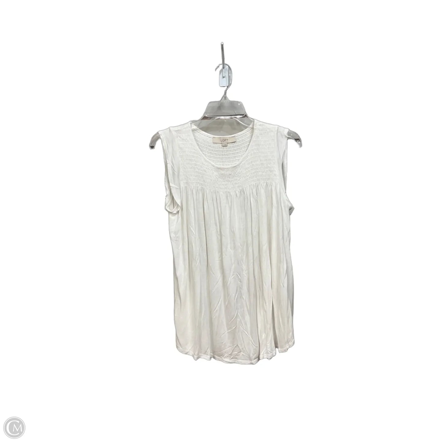 Top Sleeveless By Loft In White, Size: S