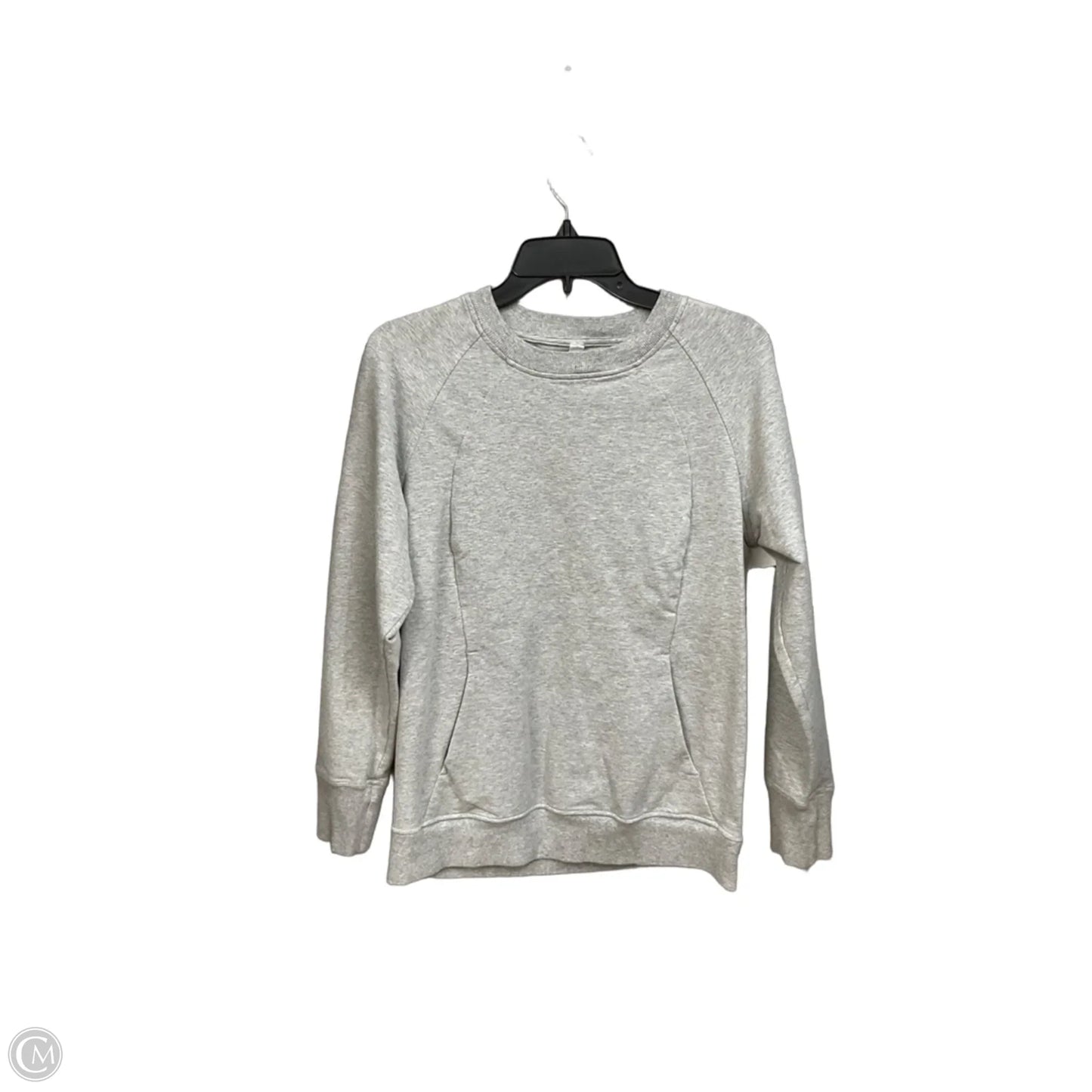 Athletic Sweatshirt Crewneck By Lululemon In Grey, Size: M