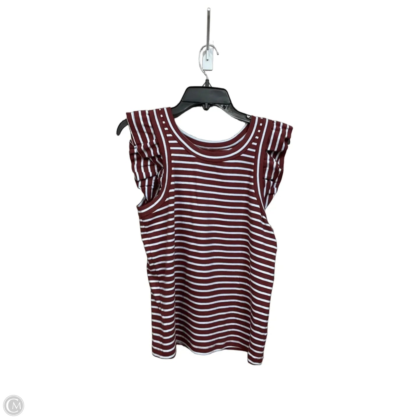 Top Sleeveless By Free Assembly In Striped Pattern, Size: Xl