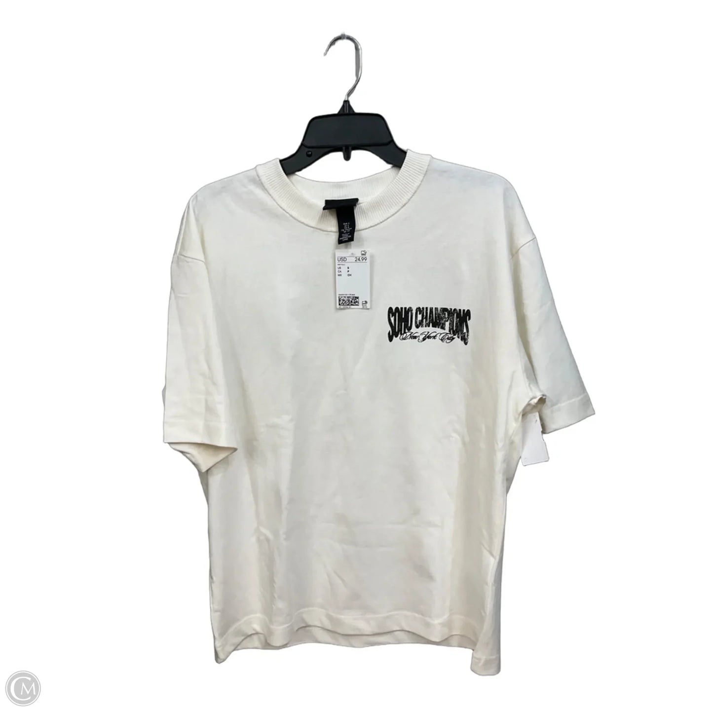 Top Short Sleeve Basic By H&m In Cream, Size: S