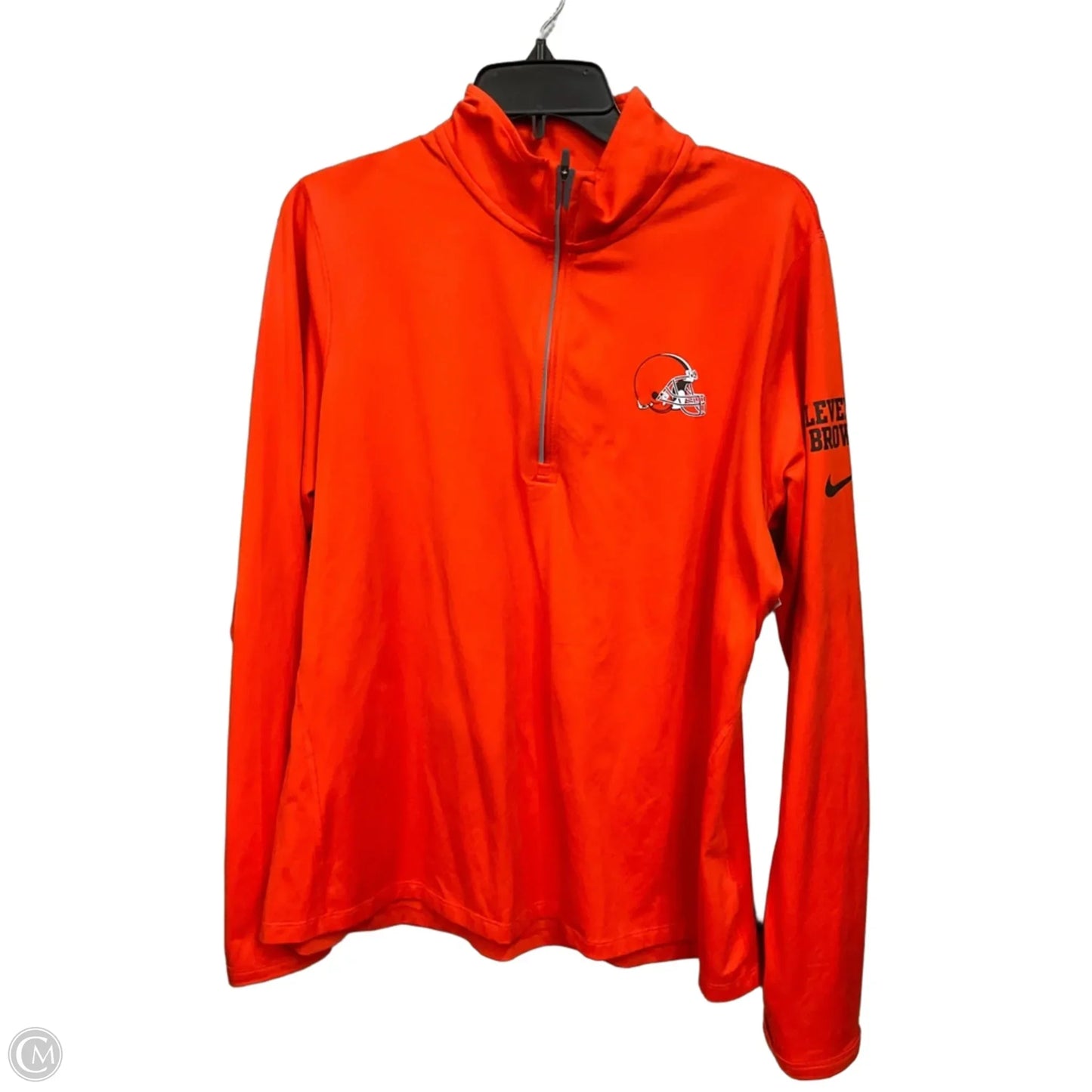 Athletic Top Long Sleeve Collar By Nfl In Orange, Size: Xxl