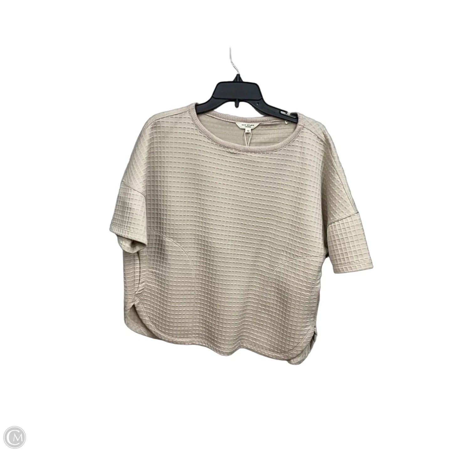 Top Short Sleeve By Max Studio In Tan, Size: Xs