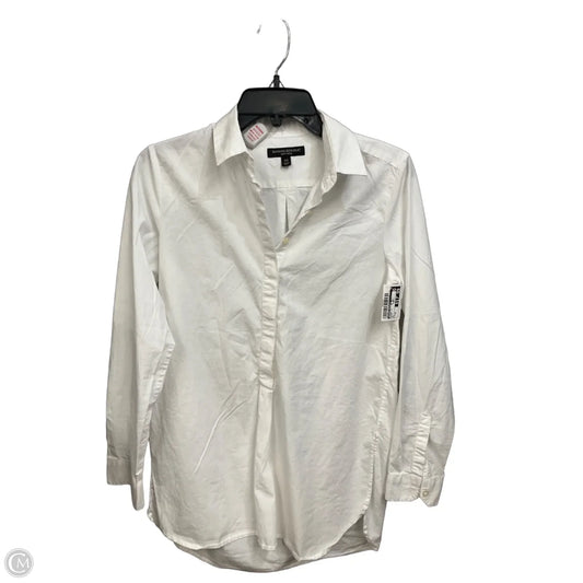 Blouse Long Sleeve By Banana Republic In White, Size: Xs