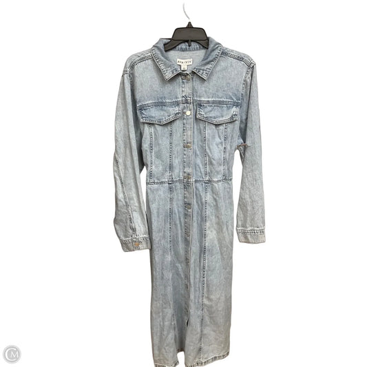 Dress Casual Midi By Ava & Viv In Blue Denim, Size: Xxl