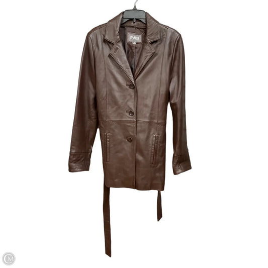 Coat Leather By Wilsons Leather In Brown, Size: L