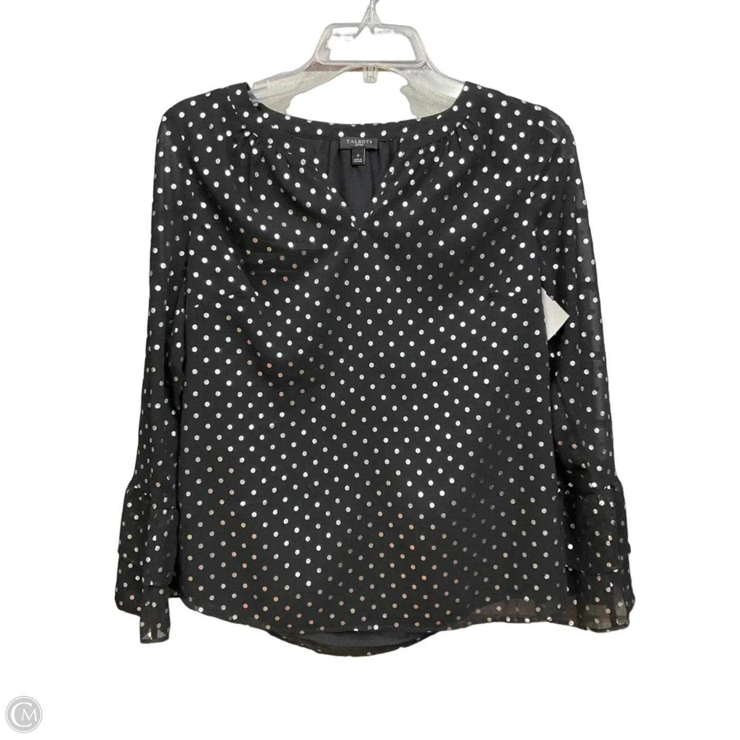 Blouse Long Sleeve By Talbots In Black, Size: Xsp
