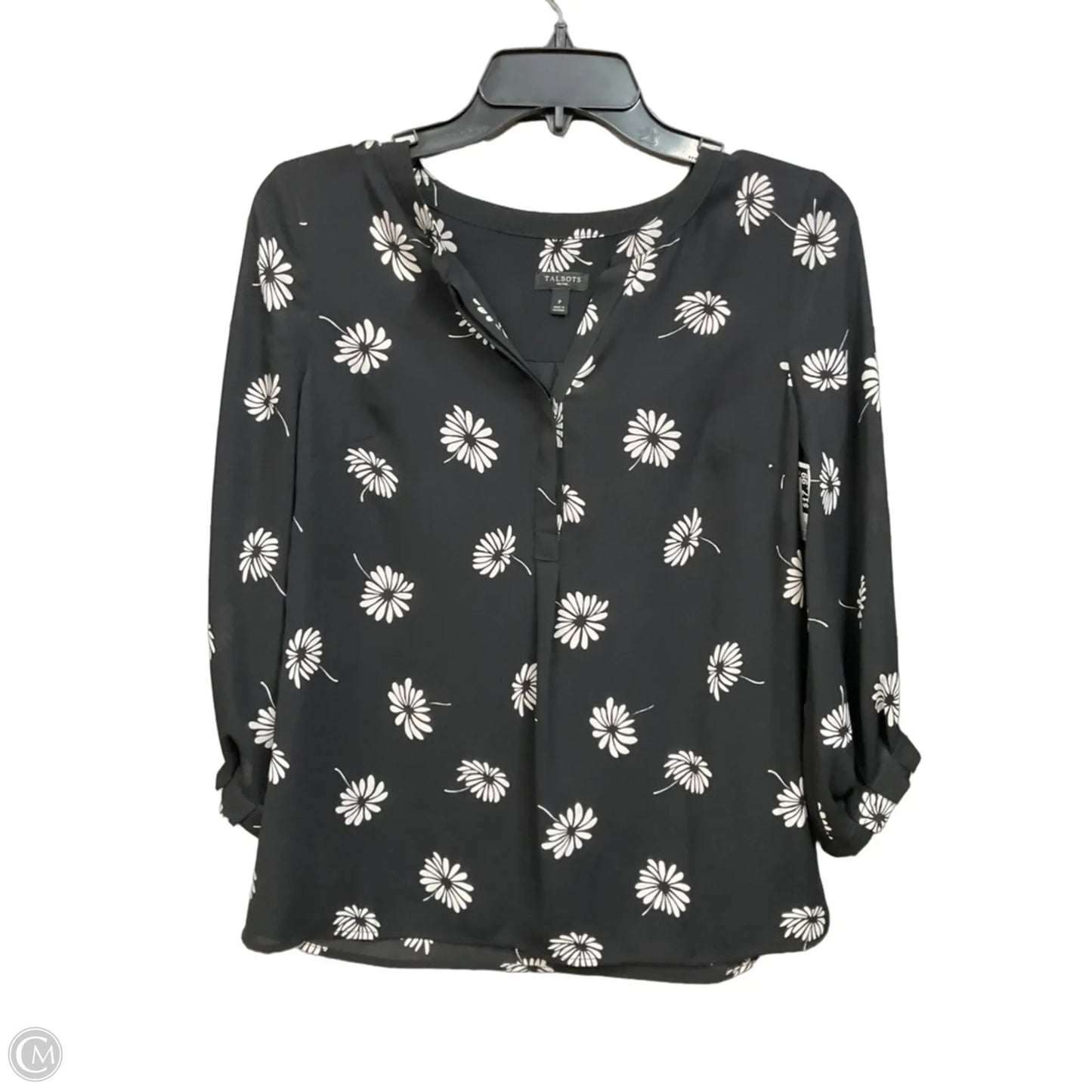 Blouse Long Sleeve By Talbots In Black, Size: Xsp
