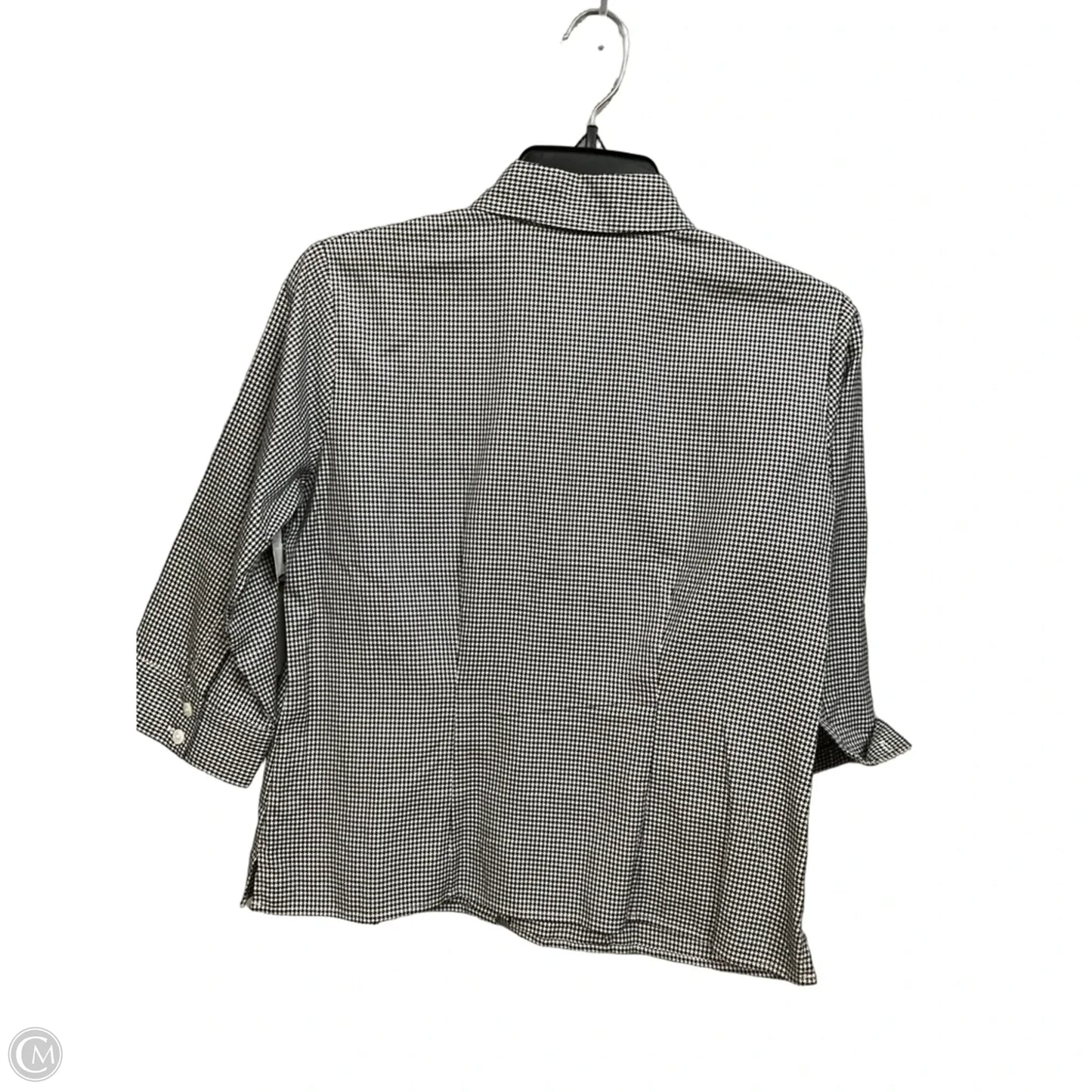Blouse 3/4 Sleeve By Talbots In Checkered Pattern, Size: S