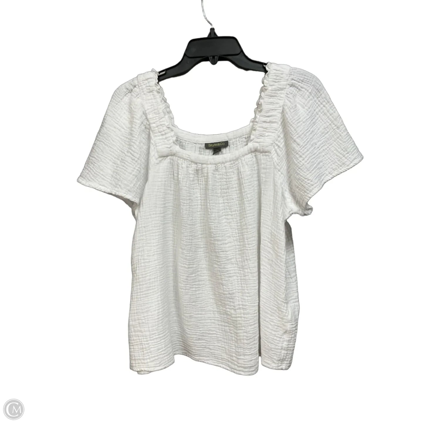 Top Short Sleeve By Style And Company In White, Size: L