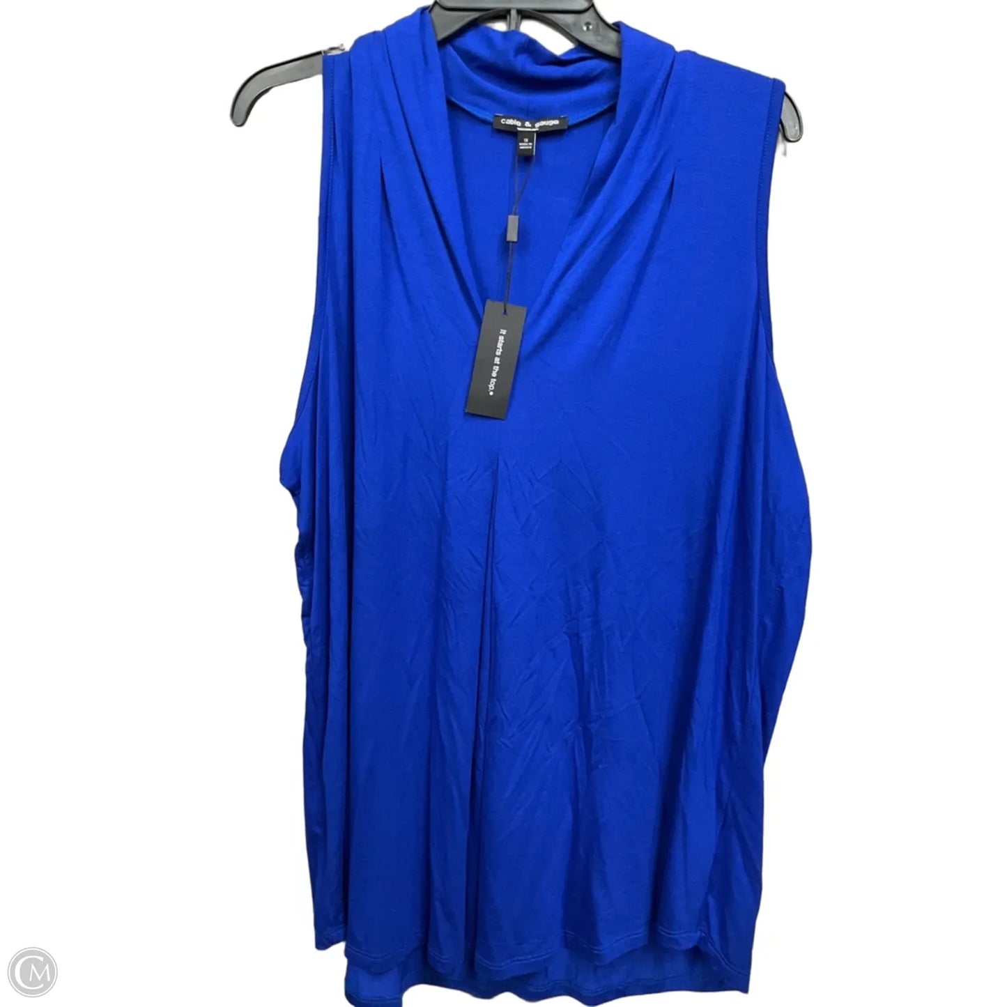 Top Sleeveless By Cable And Gauge In Blue, Size: 1x