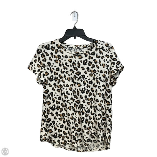 Top Short Sleeve Basic By Banana Republic In Animal Print, Size: S