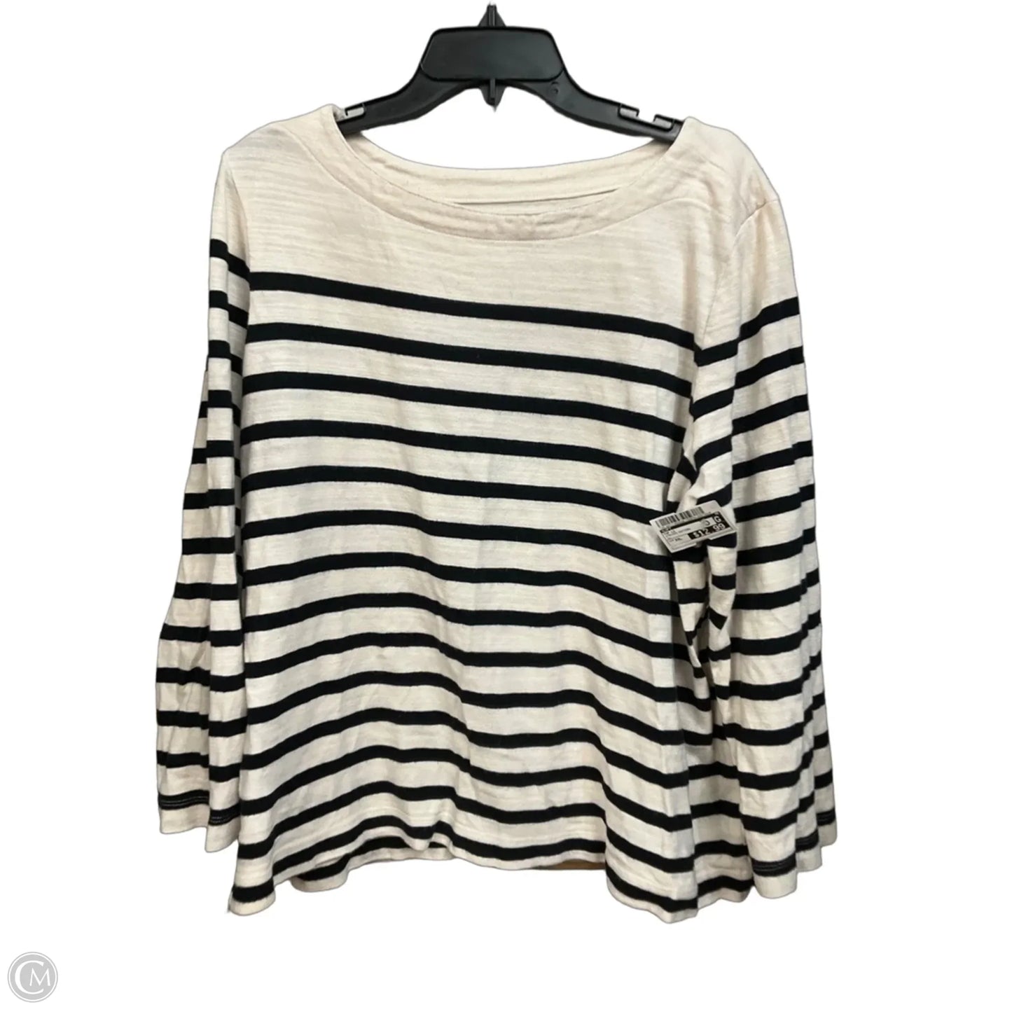 Top Long Sleeve By Loft In Striped Pattern, Size: Xxl