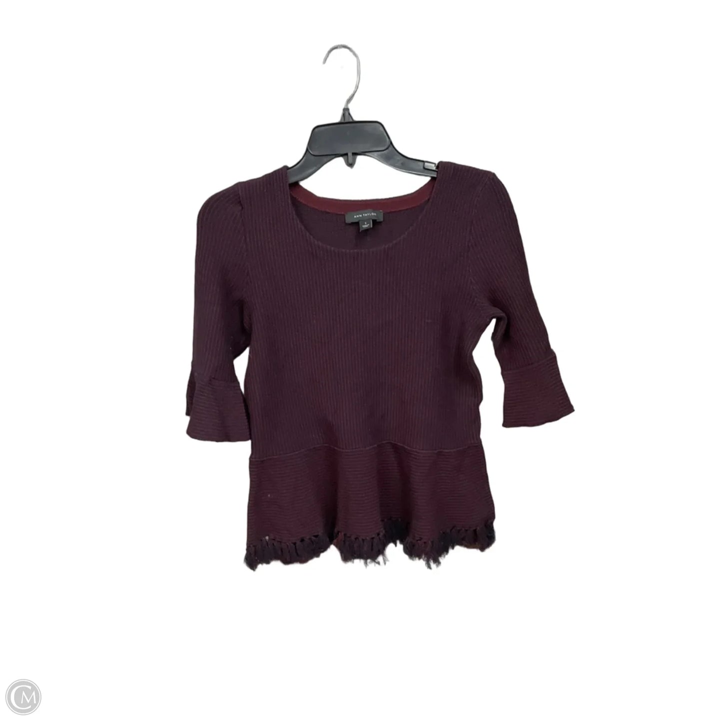 Top 3/4 Sleeve By Ann Taylor In Maroon, Size: S