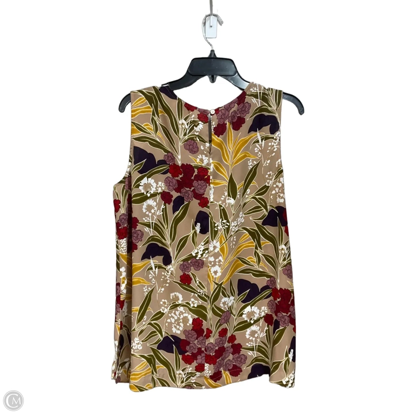 Top Sleeveless By Loft In Floral Print, Size: L