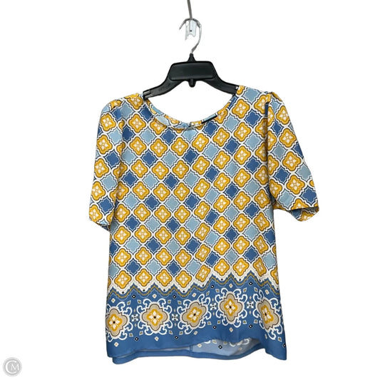 Blouse Short Sleeve By Ann Taylor In Multi-colored, Size: L