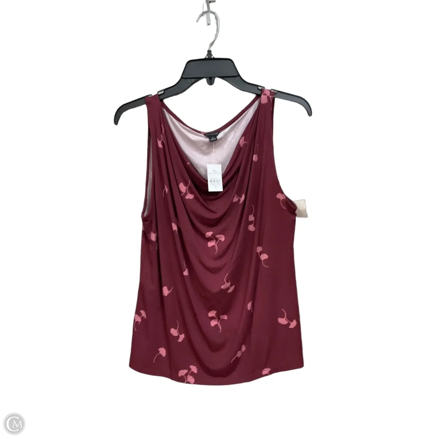 Top Sleeveless By Ann Taylor In Maroon, Size: Xl