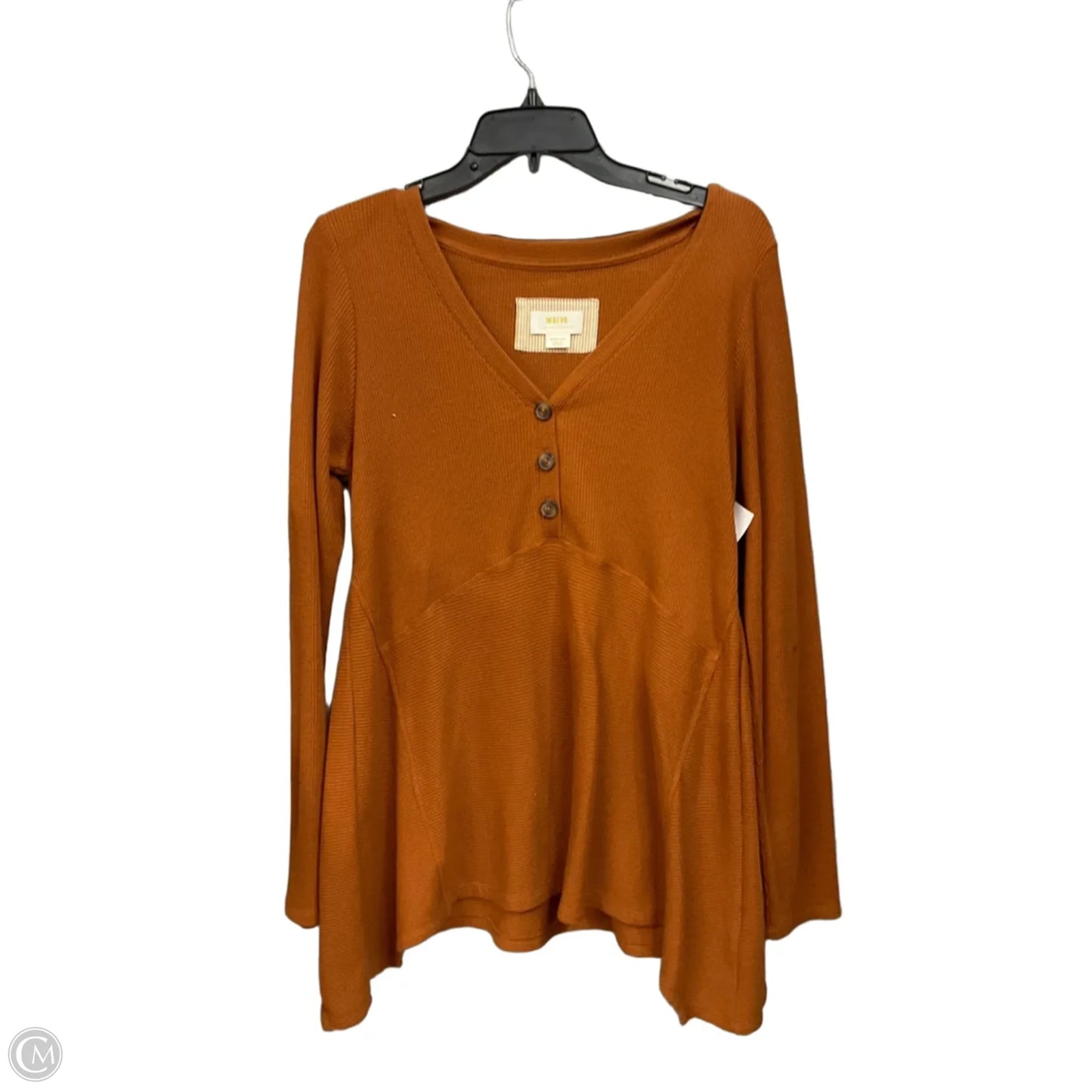 Top Long Sleeve By Maeve In Brown, Size: M