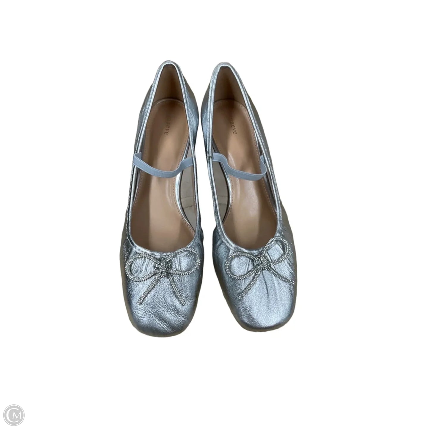 Shoes Heels Block By Maeve In Silver, Size: 6