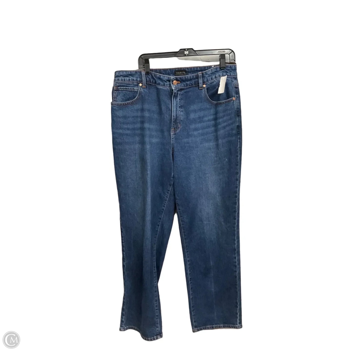 Jeans Straight By Talbots In Blue Denim, Size: 14
