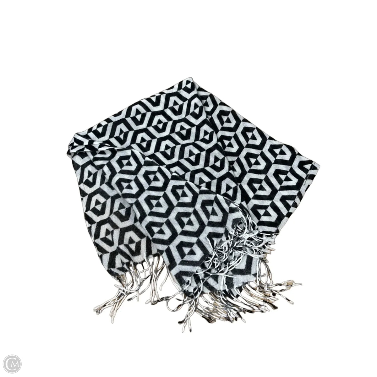 Scarf Winter By Clothes Mentor In Black & White
