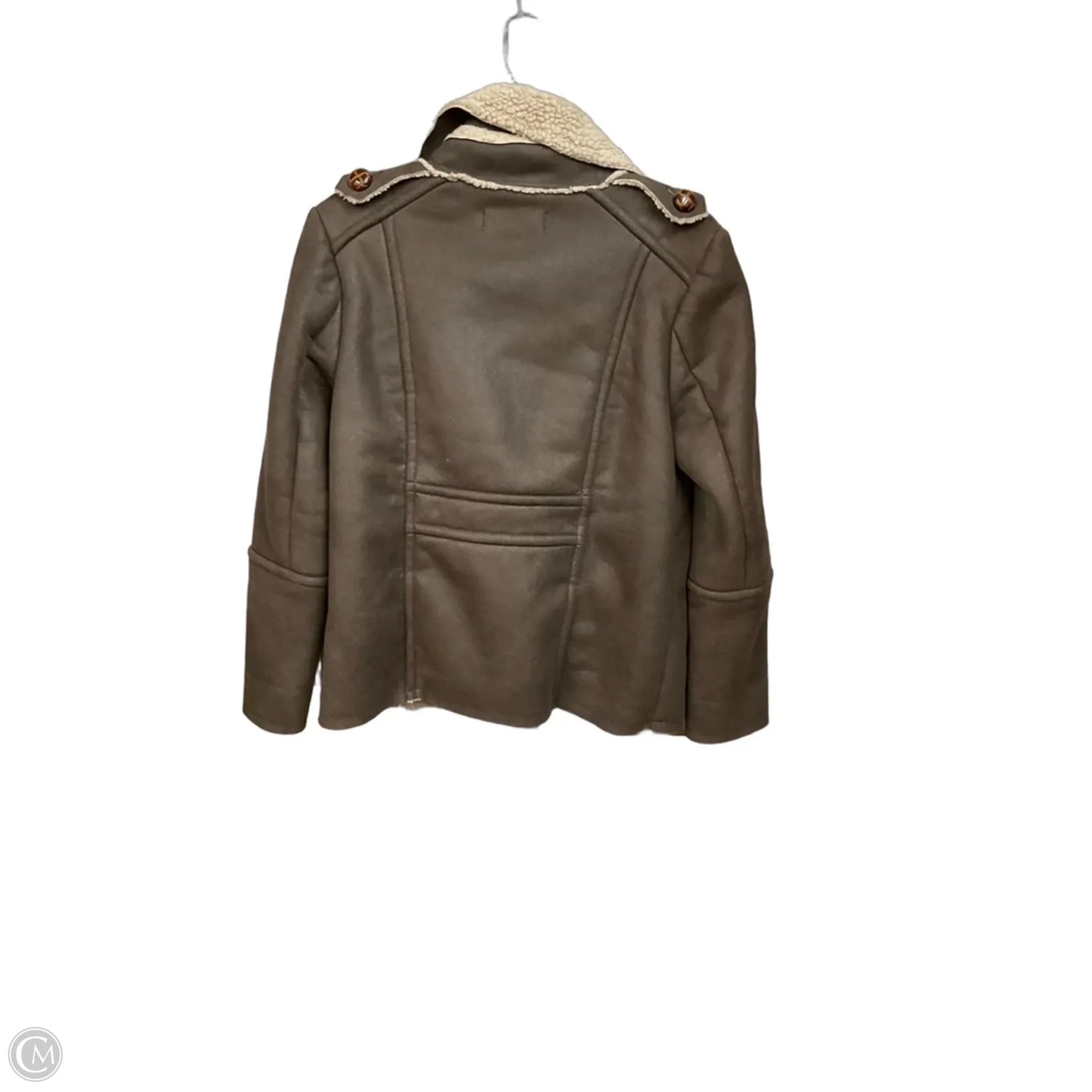 Jacket Faux Fur & Sherpa By Clothes Mentor In Grey, Size: S