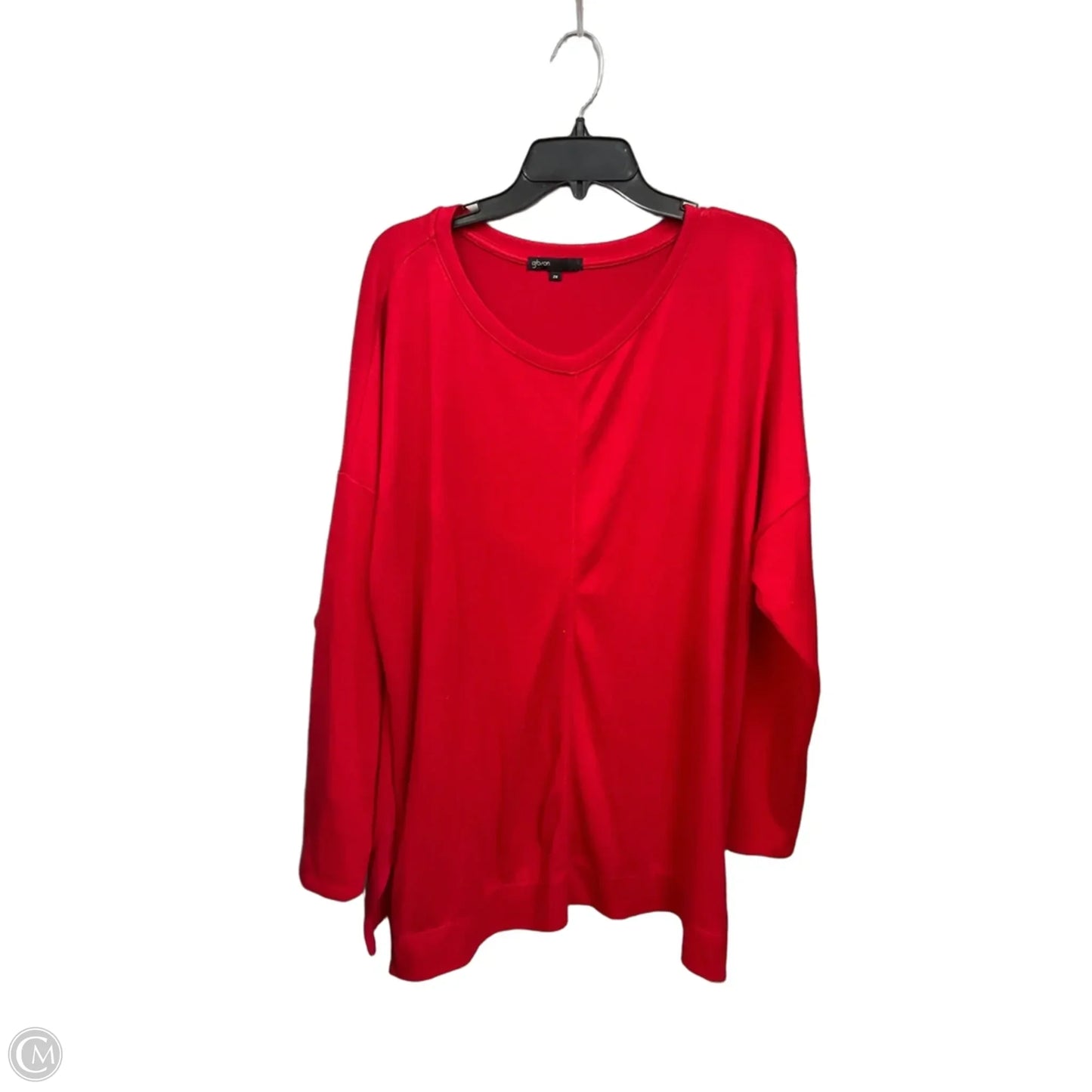 Top 3/4 Sleeve By Gibson In Red, Size: 2x