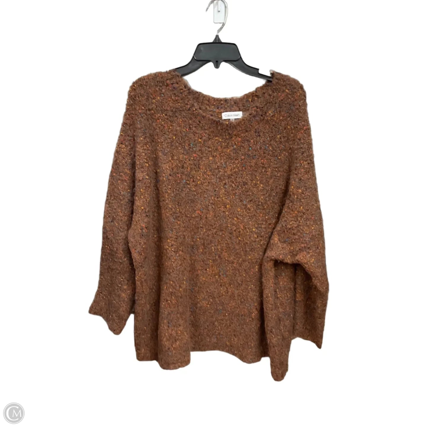 Top 3/4 Sleeve By Calvin Klein In Brown, Size: 3x