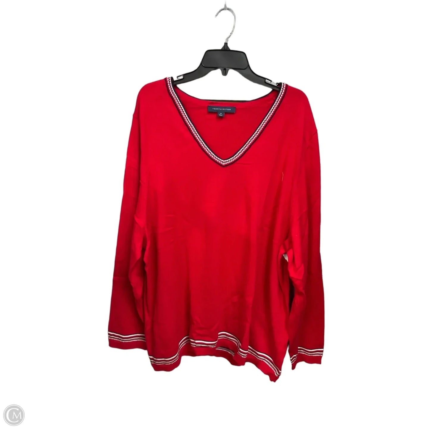Top Long Sleeve By Tommy Hilfiger In Red, Size: 3x