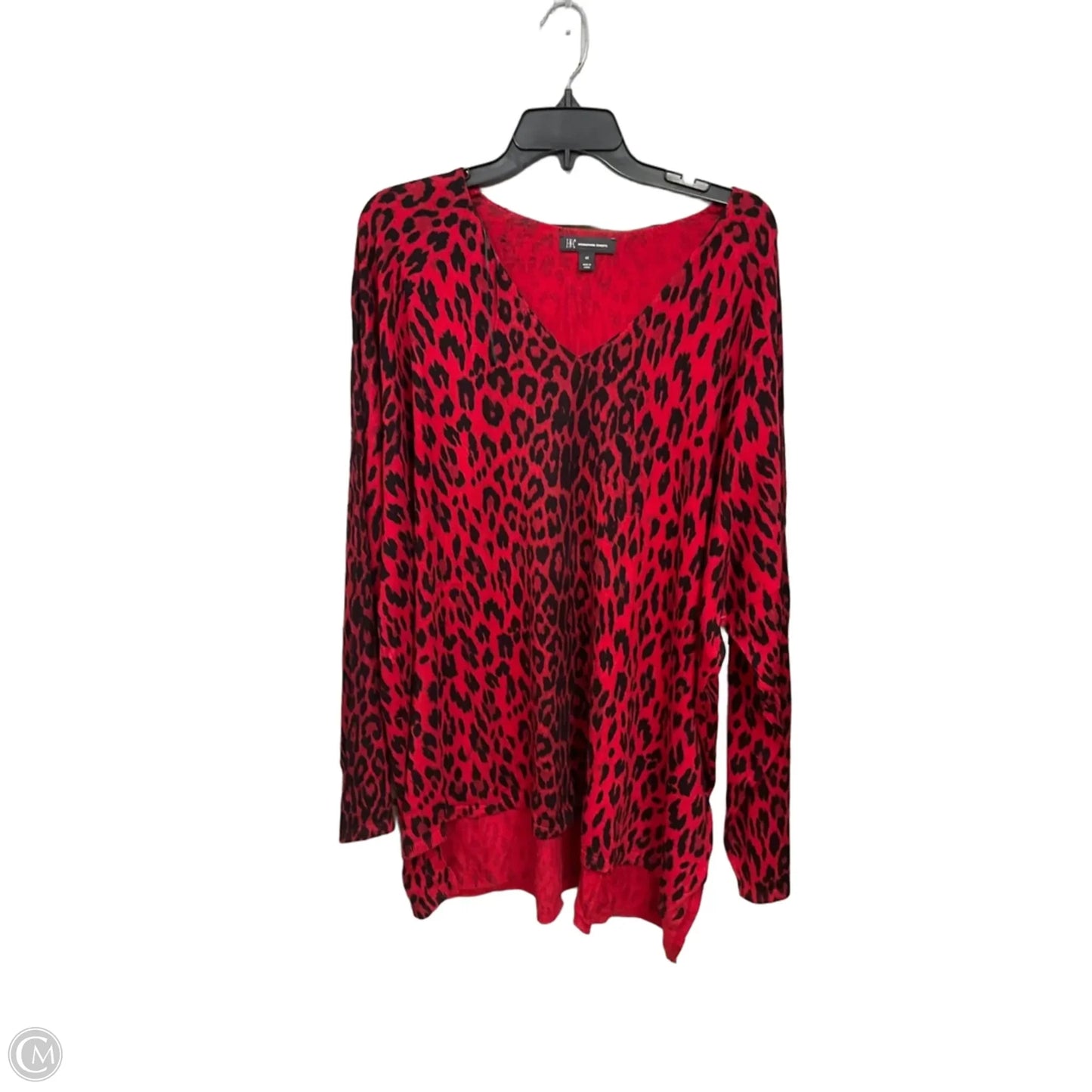 Top Long Sleeve By Inc In Red, Size: 4x