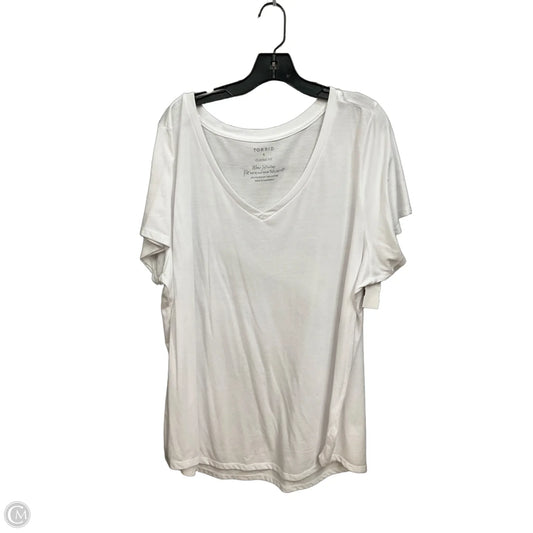 Top Short Sleeve Basic By Torrid In White, Size: 4x