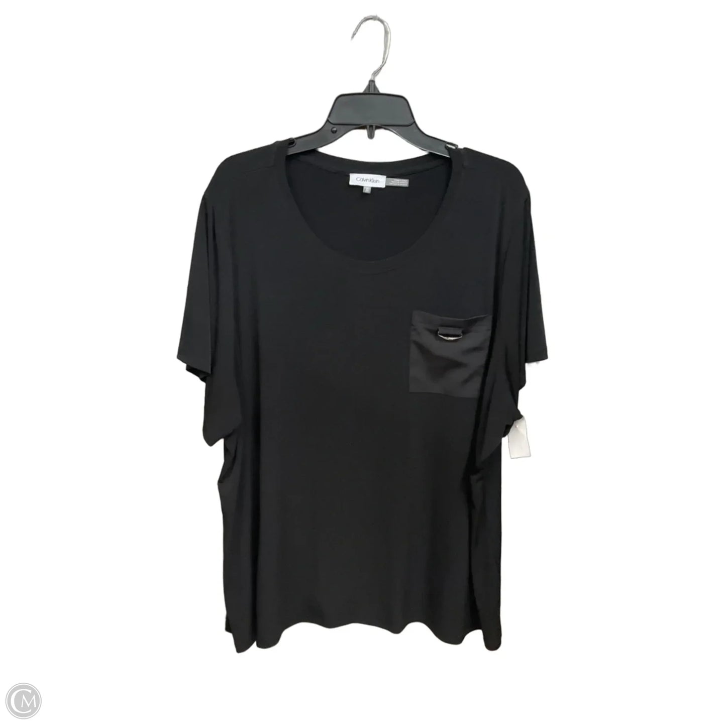 Top Short Sleeve Basic By Calvin Klein In Black, Size: 3x