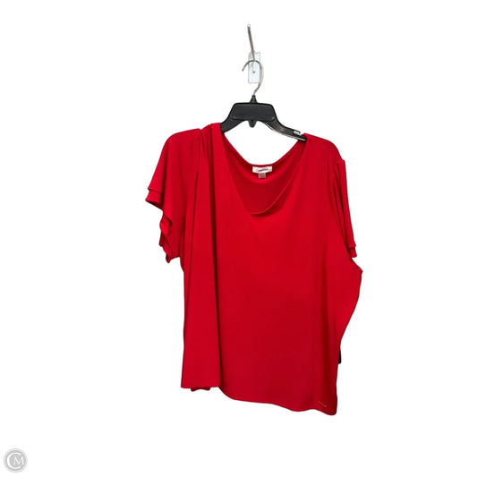 Top Short Sleeve By Calvin Klein In Red, Size: 3x